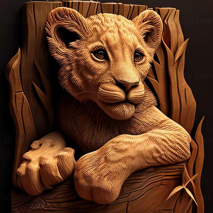 3D model Bahati lion cub famous animal (STL)